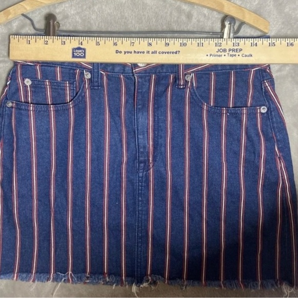American Eagle• NWOT High Rise Striped Blue, Red and White Mini Skirt, Sz 6, - Picture 13 of 17